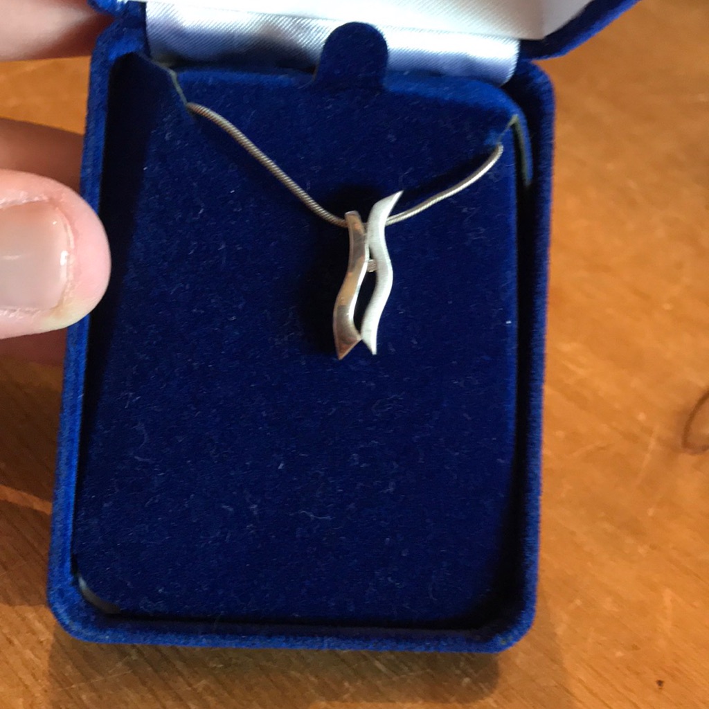 Silver Necklace With Small Diamond